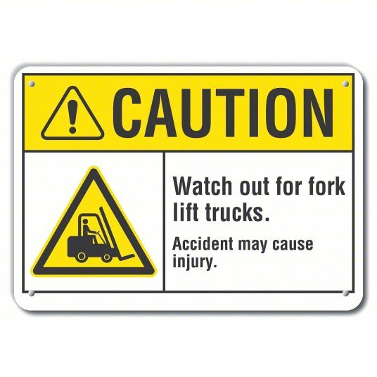 Lyle LCU3-0013-NP_14x10 Caution Sign Plastic, Mounting Holes Sign Mounting, 10 in x 14 in Nominal Sign Size, 0.055 in Thick - KVM Tools Inc.KV459W70