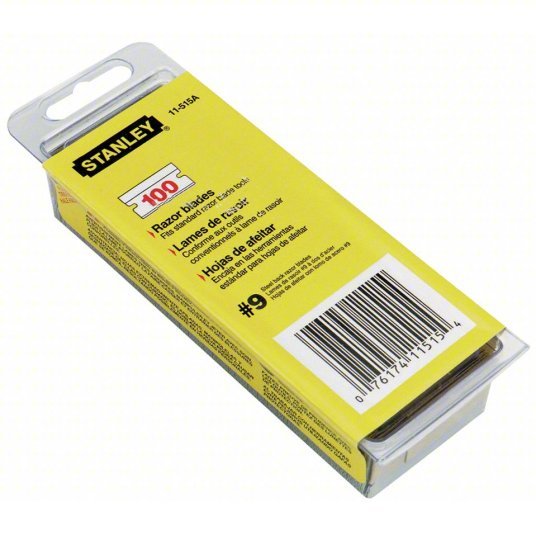 Stanley 11-515 1-1/2 in. x 11/16 in. x 0.015625 in. Steel Razor Blade (100-Pack) - KVM Tools Inc.KV4A807