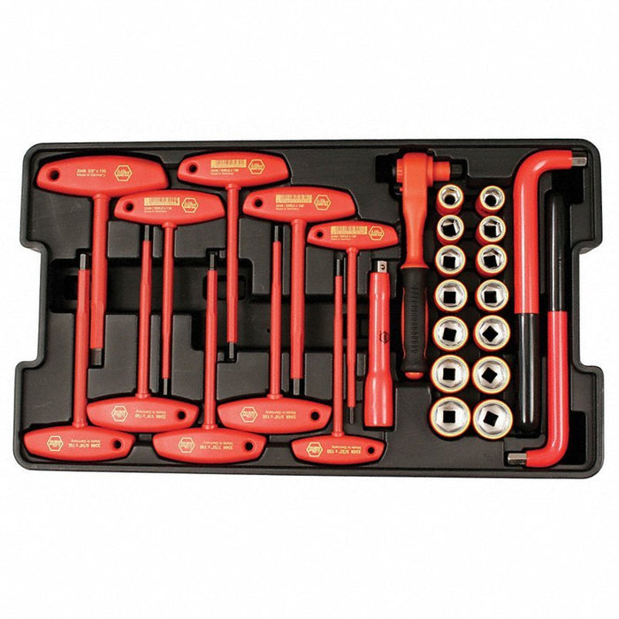 Wiha Tools 32801 Master Tool Set Insulated, 111 Total Pcs, Rolling Tool Case - KVM Tools Inc.KV53KG78