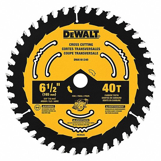 Dewalt DWA161240 6-1/2" Circular Saw Blades - KVM Tools Inc.KV55EF20