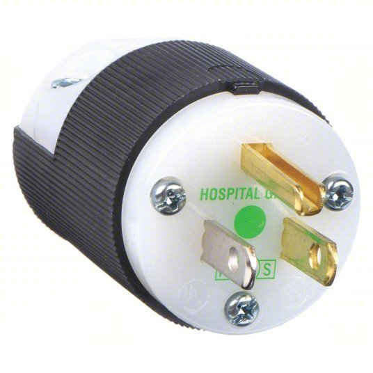 Hubbell HBL8215C Straight Blade Plug 5-15P, 15 A, 125V AC, Black/White, 2 Poles, Screw Terminals - KVM Tools Inc.KV5A076