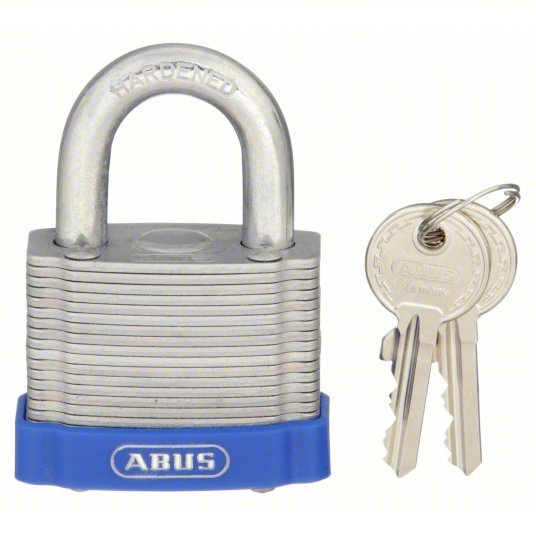 Abus 41/50 KD Keyed Padlock, Open, Square Recycled Steel Body, Hardened Steel Shackle, 15/16 in W - KVM Tools Inc.KV5JKR4