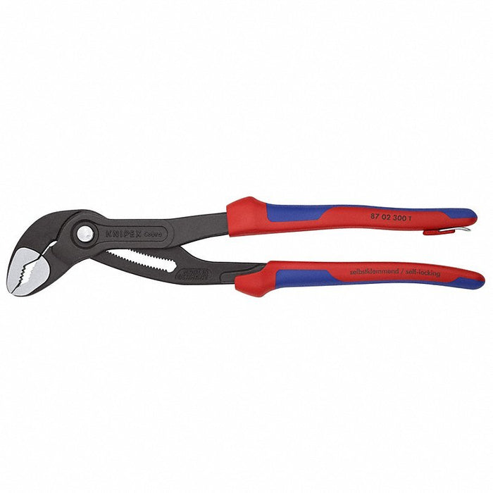 Knipex 87 02 300 T BKA Water Pump Plier V, Push Button, 2 3/4 in Max Jaw Opening, 12 in Overall Lg, 30 Jaw Positions - KVM Tools Inc.KV54JD79