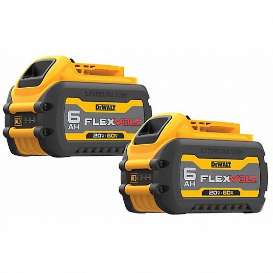 DeWalt DCB606-2 20V DC/60V DC/120V DCV Li-Ion Battery, 6Ah Capacity, 2-Piece - KVM Tools Inc.KV48XP90