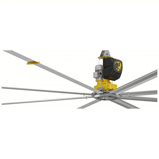 Big Ass Fans F-PFX4-2003S34X4 HVLS Fan 20 ft Blade Dia, Variable Speeds, 200 to 240 V AC, 46.5 in, 3 Phase, Yellow - KVM Tools Inc.KV793PH1