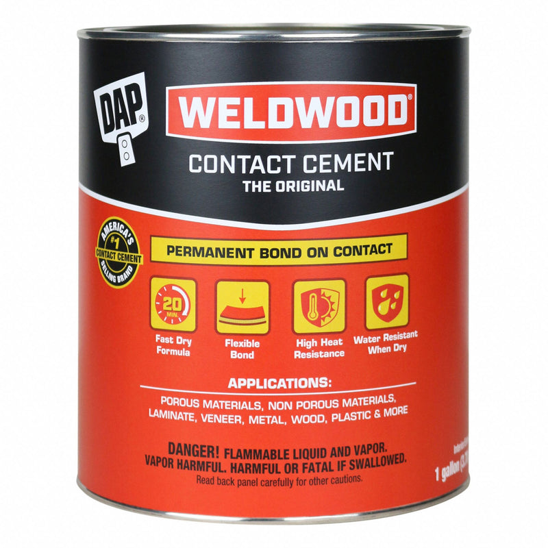 Dap 00273 Original Contact Neoprene Adhesive, Tan, 1 Gal (7079800273), Weldwood Original, 1 gal, Can, Tan