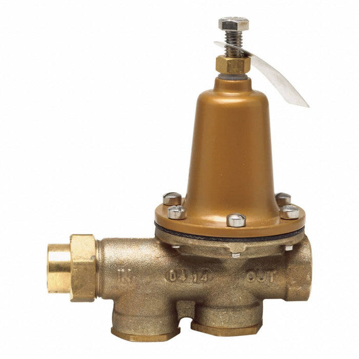 Watts 3/4 LF 25 AUB-Z3 Water Pressure Reducing Valve, 3/4 in, FNPT Union x FNPT, Lead Free Brass, 25-75 psi