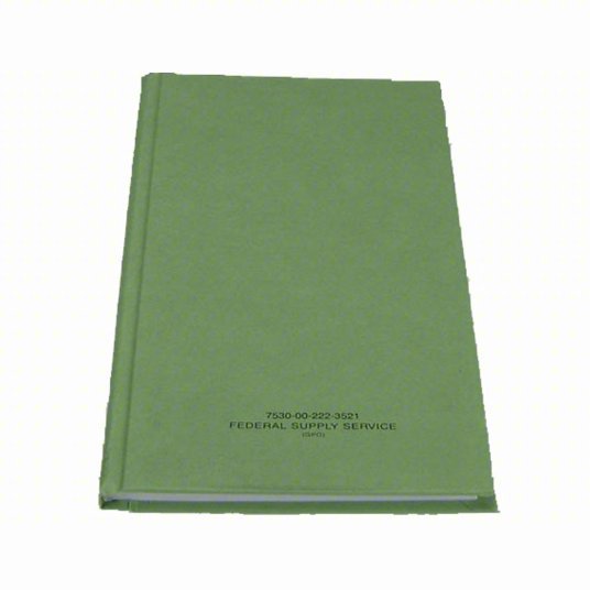 United Book Press 7530 - 00 - 222 - 3521 Military Log/Record Book 5 - 1/2 x 8 in Sheet Size, College, White, 192 Sheets - KVM Tools Inc.KV361YL5