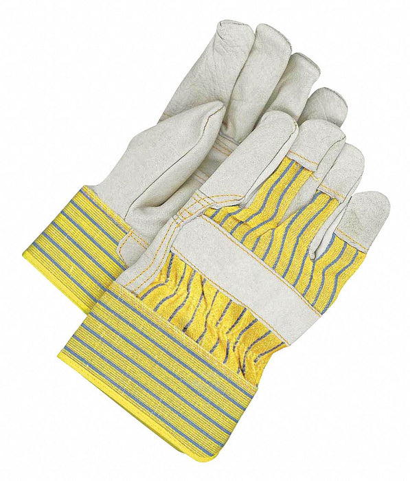 BDG 40-1-1511PP Leather Gloves, Universal, Double Palm, Cowhide, Std, Glove, Full Finger, Safety Cuff, 1 PR