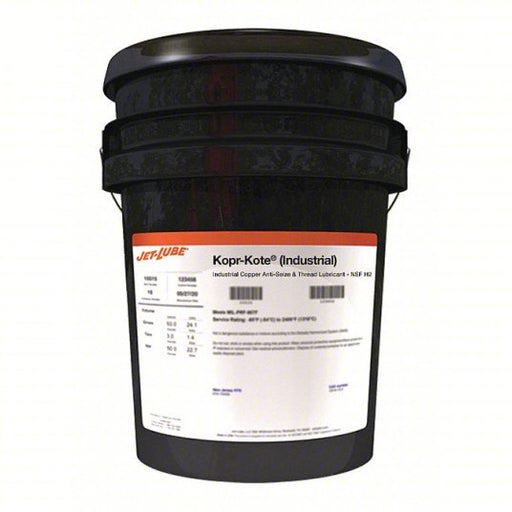 Jet-Lube 10092 General Purpose Anti-Seize 2.5 gal Container Size, Pail, Copper, Graphite, Kopr-Kote, Jet-Lube - KVM Tools Inc.KV10D822