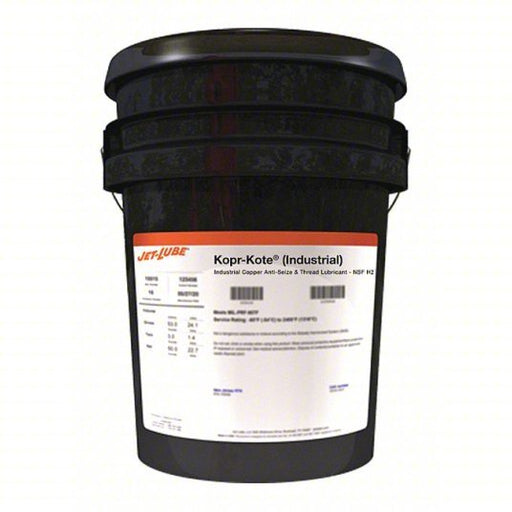 Jet-Lube 10093 General Purpose Anti-Seize 5 gal Container Size, Pail, Copper, Graphite, Kopr-Kote, -65° to 1800°F - KVM Tools Inc.KV10D823