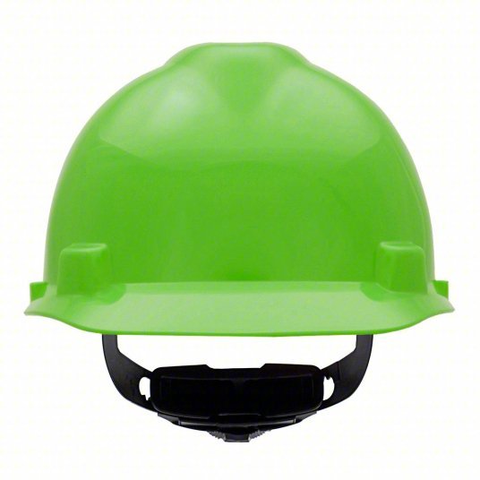 MSA 815565 Hi-Visibility Green, No Graphics, Ratchet (4-Point), Polyethylene, Side-Slots, MSA, V-Gard - KVM Tools Inc.KV10D940