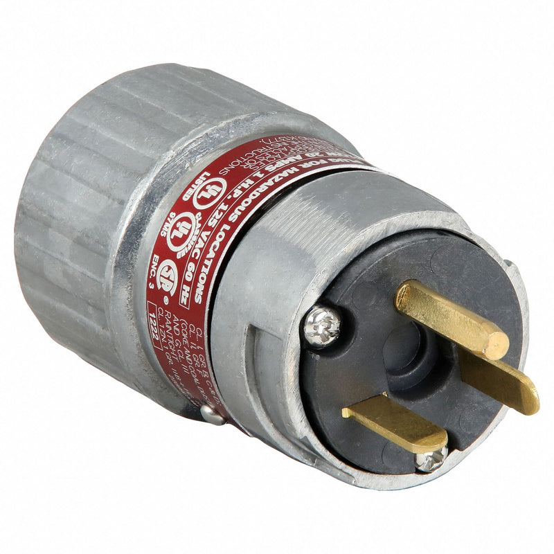 Hubbell UGP-20231QW Straight Blade Plug, 5-20P, 125V AC, 20 A, 2 Pole, 3 Blade