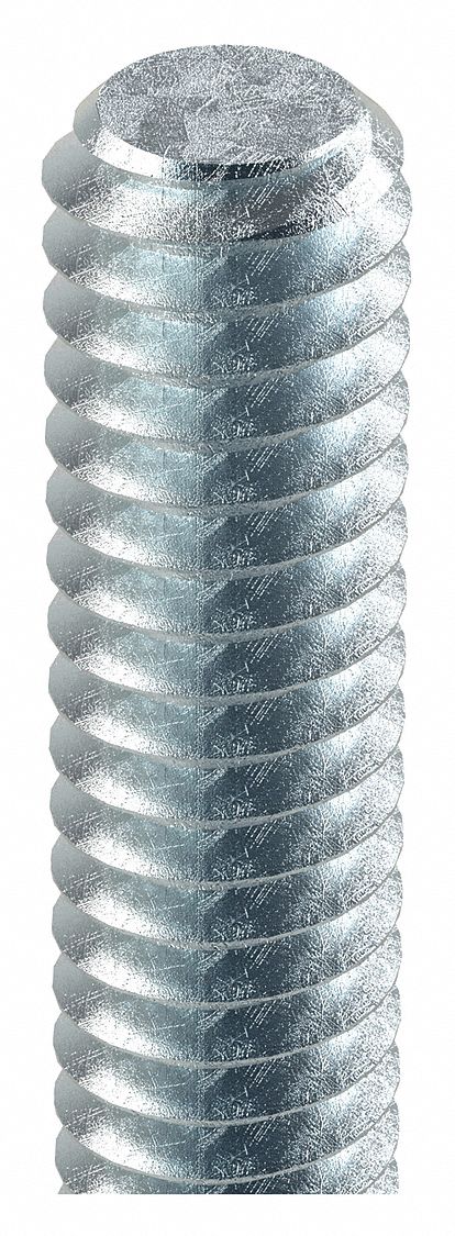 Approved Vendor U20300.050.3600 Fully Threaded Rod, 1/2"-13 Thread Size, 3 ft Lg, Steel, Grade A, Zinc-Plated