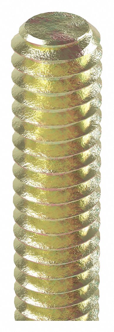 Approved Vendor U22182.075.7200 Fully Threaded Rod, 3/4"-10 Thread Size, 6 ft Lg, Steel, Grade B7, Zinc Yellow