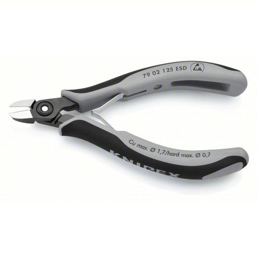 Knipex 79 02 125 ESD Diagonal Cutting Plier ESD - Safe, Flush, Oval, 5 in Overall Lg, 3/8 in Jaw Lg, 1/2 in Jaw Wd - KVM Tools Inc.KV10U021