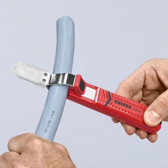 Knipex 16 20 165 SB Cable Stripper 6 1/2 in Overall Lg, Hooked Blade, Stainless Steel, 6 - 8 in - KVM Tools Inc.KV10U105