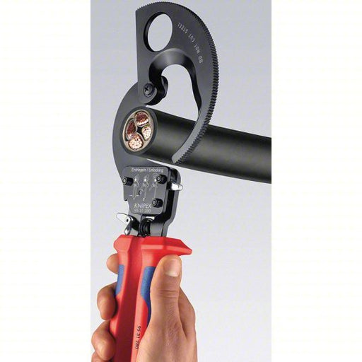 Knipex 95 31 280 SBA Ratchet Cable Cutter Multi - Component Handle, Shear, For 2 1/16 in Max Dia Data Cable, Steel - KVM Tools Inc.KV10U148