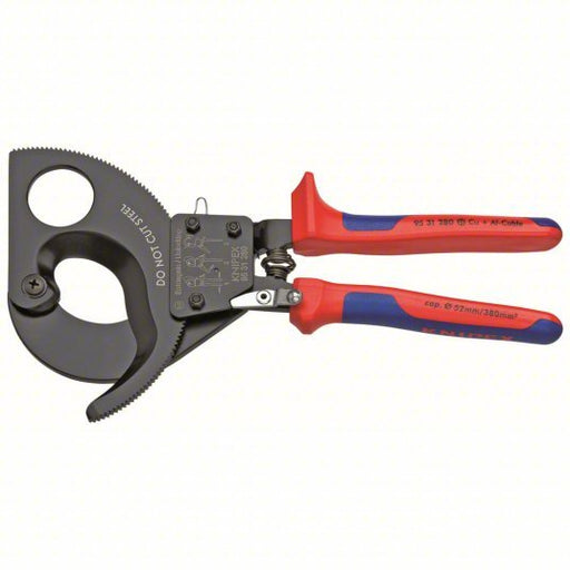 Knipex 95 31 280 SBA Ratchet Cable Cutter Multi - Component Handle, Shear, For 2 1/16 in Max Dia Data Cable, Steel - KVM Tools Inc.KV10U148