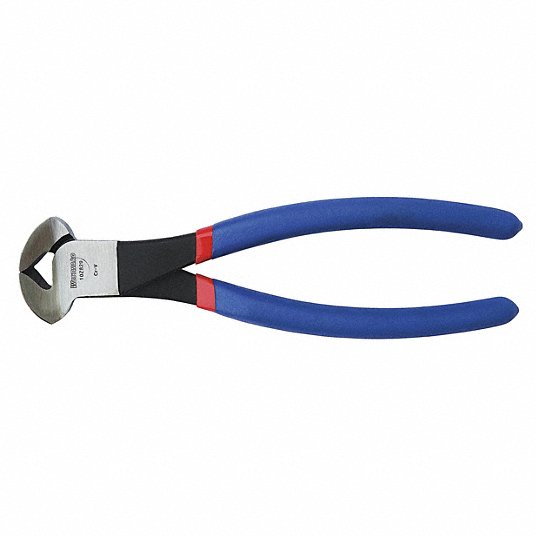 Westward 10Z829 End Cutting Nippers 8 in Overall Lg, For 2.3 mm Max Wire Thick, 30 mm Jaw Wd, Steel