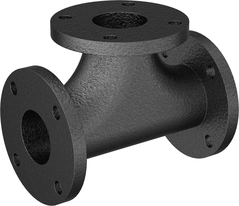McMaster 1117T26 Iron Pipe Fitting with Flanged Ends, FM-Approved, Tee Connector, 3 Pipe Size