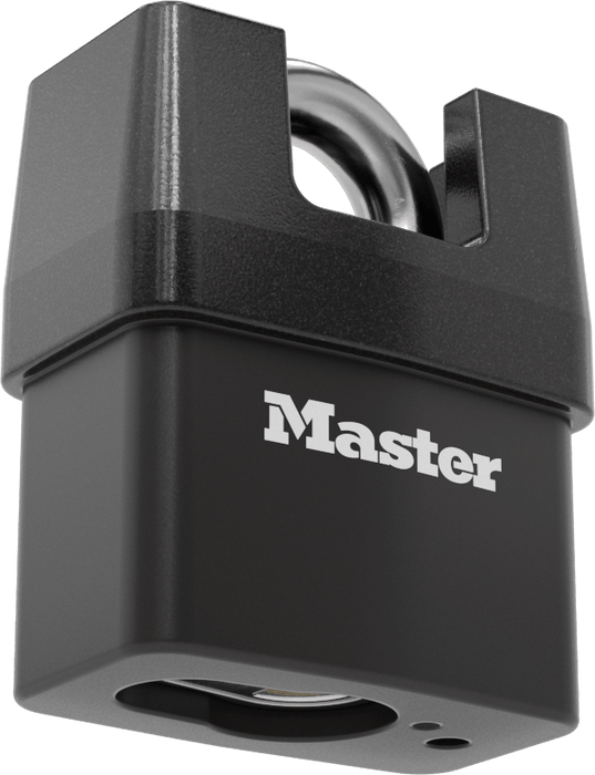 McMaster 11345A25 Weather- and Cut-Resistant Padlock, Laminated Steel Body, 7/16" Shackle Diameter, Master Lock Pro 6327