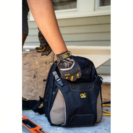CLC 1134 Tool Backpack 8 Outside Pockets, 36 Inside Pockets, 13 1/4 in Overall Wd, 13 1/4 in Overall Dp - KVM Tools Inc.KV5ZPJ2