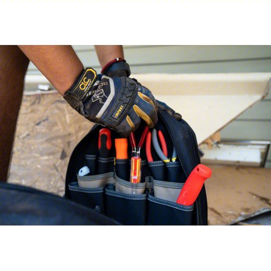 CLC 1134 Tool Backpack 8 Outside Pockets, 36 Inside Pockets, 13 1/4 in Overall Wd, 13 1/4 in Overall Dp - KVM Tools Inc.KV5ZPJ2