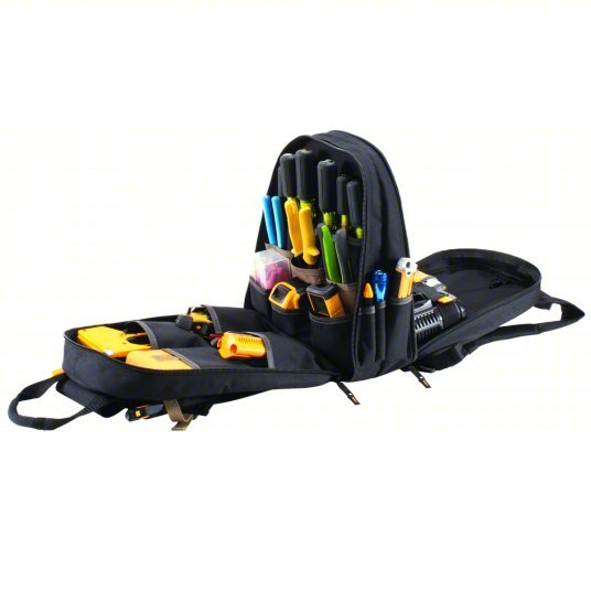 CLC 1134 Tool Backpack 8 Outside Pockets, 36 Inside Pockets, 13 1/4 in Overall Wd, 13 1/4 in Overall Dp - KVM Tools Inc.KV5ZPJ2