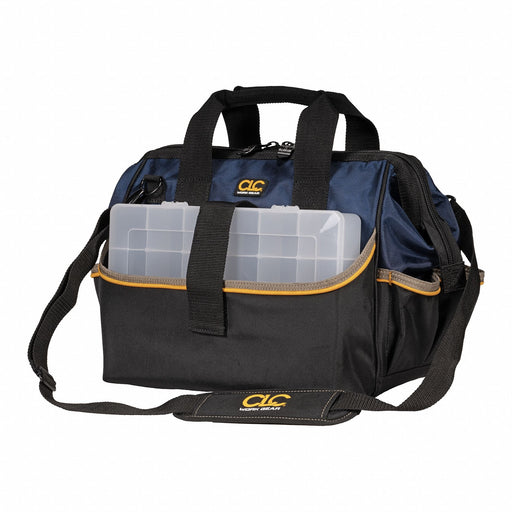 Clc 1139 Tool Bag, 15 in W x 10 in D x 12 in H, Black, Polyester, 23 Pockets, 10 Inside Pockets