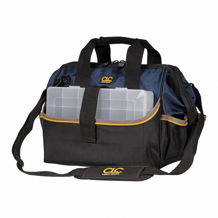 Clc 1139 Tool Bag, 15 in W x 10 in D x 12 in H, Black, Polyester, 23 Pockets, 10 Inside Pockets