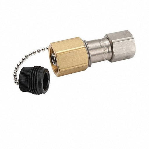 Parker 1141 - 62 Coupler 1/4 in Coupling Size, 1/4" - 18 Thread Size, 303 Stainless Steel, - 30 to 180 Deg F - KVM Tools Inc.KV878EP3
