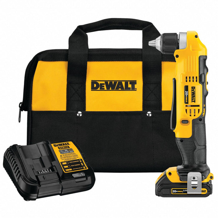 DEWALT DCD740C1 Drill Kit, 1 Battery, 1 Charger, 1 Battery, 1 Charger, 3/8 in Chuck Size, Keyless, Brushed, Compact