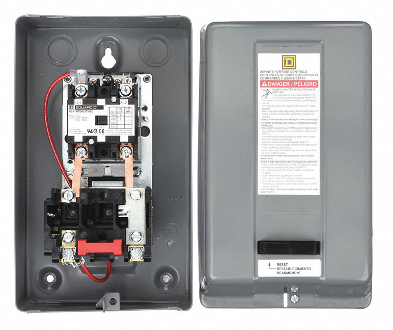 Square D 8911DPSG32V02 Definite Purpose Magnetic Motor Starter, Non-Reversing, 2 Poles, 30 A, 120V AC Coil