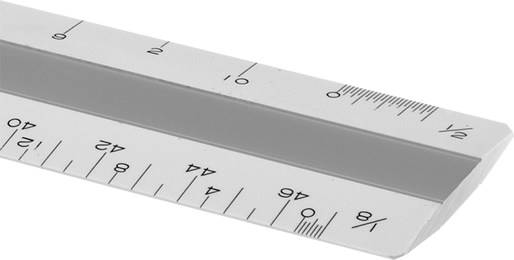 McMaster 1216T11 Drafting Ruler, Inch, Flat, Architects' Scale