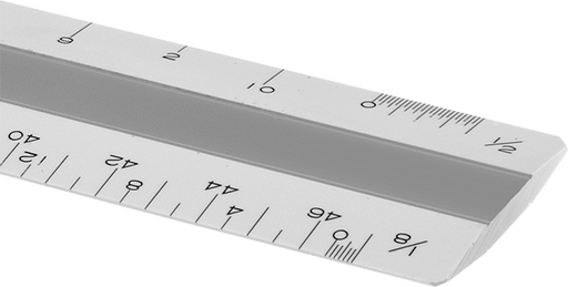McMaster 1216T11 Drafting Ruler, Inch, Flat, Architects' Scale