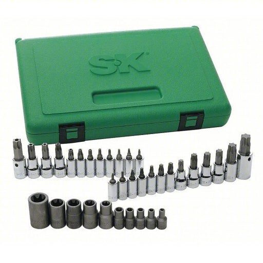 SK Tools 19763 Socket Bit Set 1/4 in_3/8 in_1/2 in Drive Size, 35 Pieces, Replaceable Insert - KVM Tools Inc.KV12D293