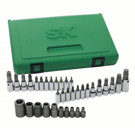 SK Tools 19763 Socket Bit Set 1/4 in_3/8 in_1/2 in Drive Size, 35 Pieces, Replaceable Insert - KVM Tools Inc.KV12D293