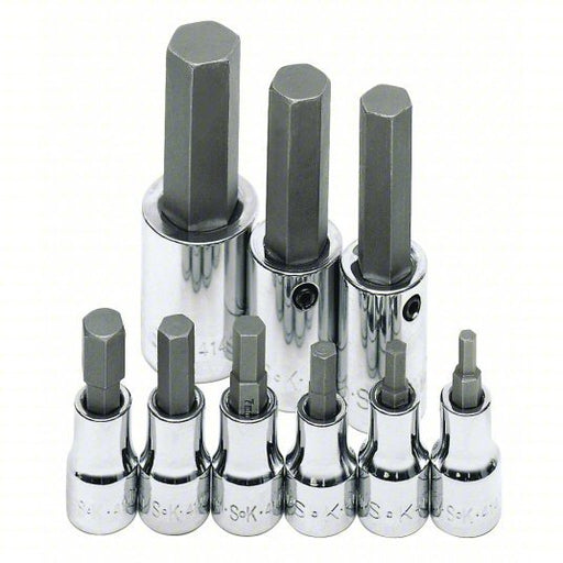 SK Professional Tools 19734 Socket Bit Set 3/8 in_1/2 in Drive Size, 9 Pieces, 9 1/4 in Overall Lg - KVM Tools Inc.KV12D295