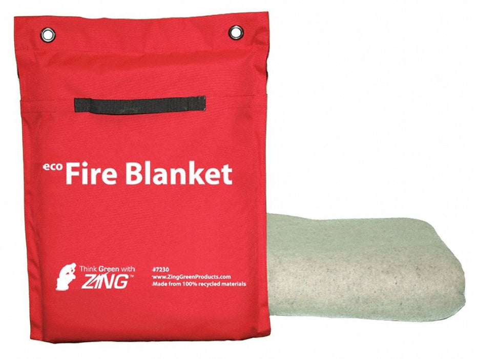 Zing 7230 Fire Blanket, 8 ft x 5 ft, Synthetic Fiber, w/ Tote