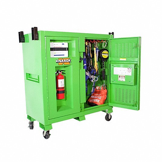 Knaack 139 - SK - 01 - KL Jobsite Cabinet 60 in W x 30 in D x 60 in H, 59.4 cu ft, Proprietary Recessed Padlock, Green - KVM Tools Inc.KV860JV2