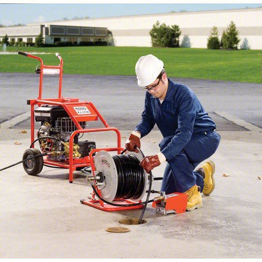 Ridgid 37413/KJ - 3100 Water Jetter Drain Cleaning Machine: Gas - Powered, For 2 in to 10 in Pipe, 3/8 in Hose Dia. - KVM Tools Inc.KV13C596