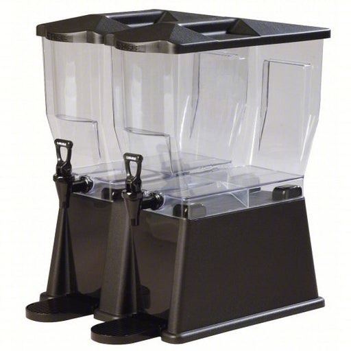 Carlisle 1085103 Beverage Dispenser 7 gal, Black, Polycarbonate, Rectangle, 2 Dispensers, 21 1/2 in Overall Ht - KVM Tools Inc.KV13F138