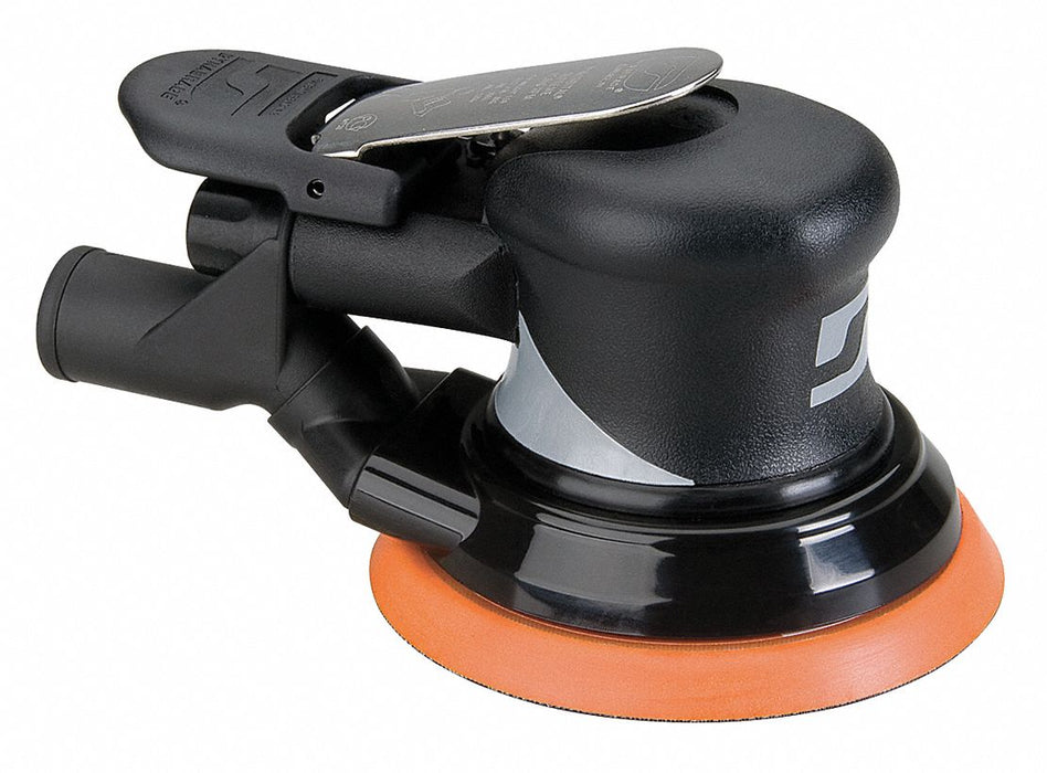 Dynabrade 56819 Dynorbital Supreme Air Random Orbital Sander, 5 in Disc, PSA, 3/16 in Orbit, Central Vacuum, 12,000 RPM, Palm Grip