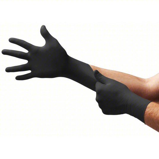 Microflex N643 Disposable Gloves Medical - Grade, L (9), 4 mil, Powder - Free, Nitrile, Grain, Fingertips - KVM Tools Inc.KV2VLZ8