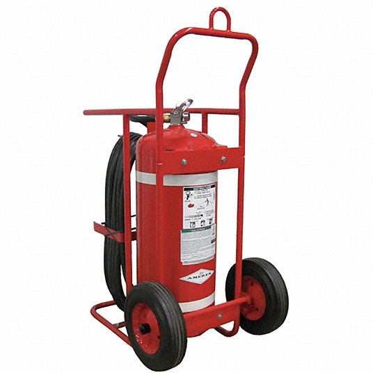 Amerex 674 Wheeled Fire Extinguisher 150 lb Extinguisher Capacity, 10A:120B:C, Halotron