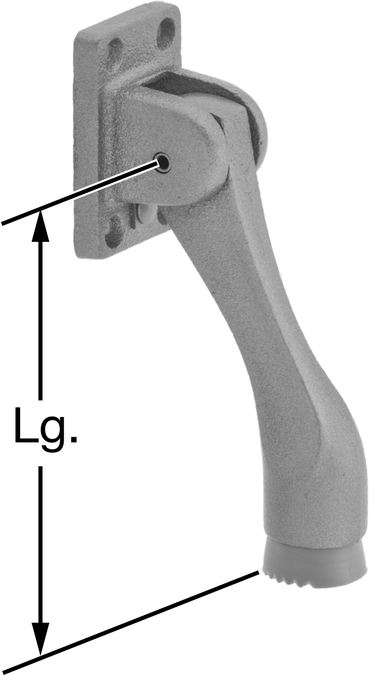 McMaster 1414A23 Lever Door-Mount Holder, Iron with Dull Aluminum Finish, 3-3/4" Long