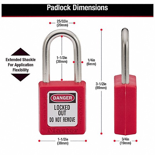Master Lock 1457E410KA Portable Lockout Kit Electrical, Keyed Alike Padlocks