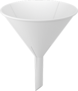 McMaster 1479T5 Plastic Funnel, Vapor-Lock Ridges, 16 FL oz Capacity ...