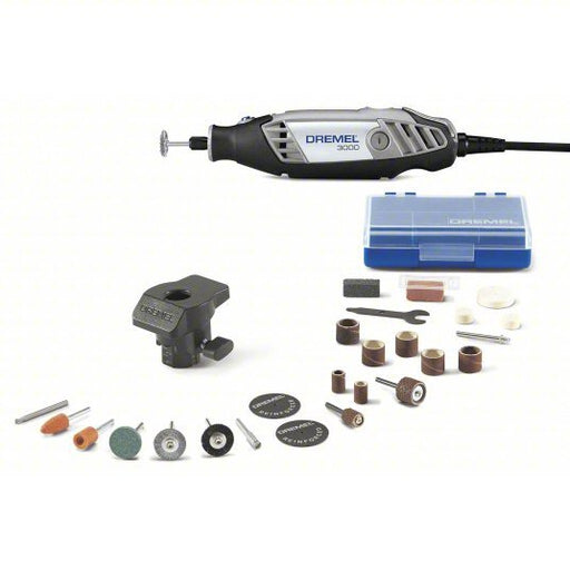 Dremel 3000 - 1/24 Rotary Tool Kit 1.2 A Current, 35,000 RPM Max. Speed, Variable Speed, 1/8 in Collet Size - KVM Tools Inc.KV14H446